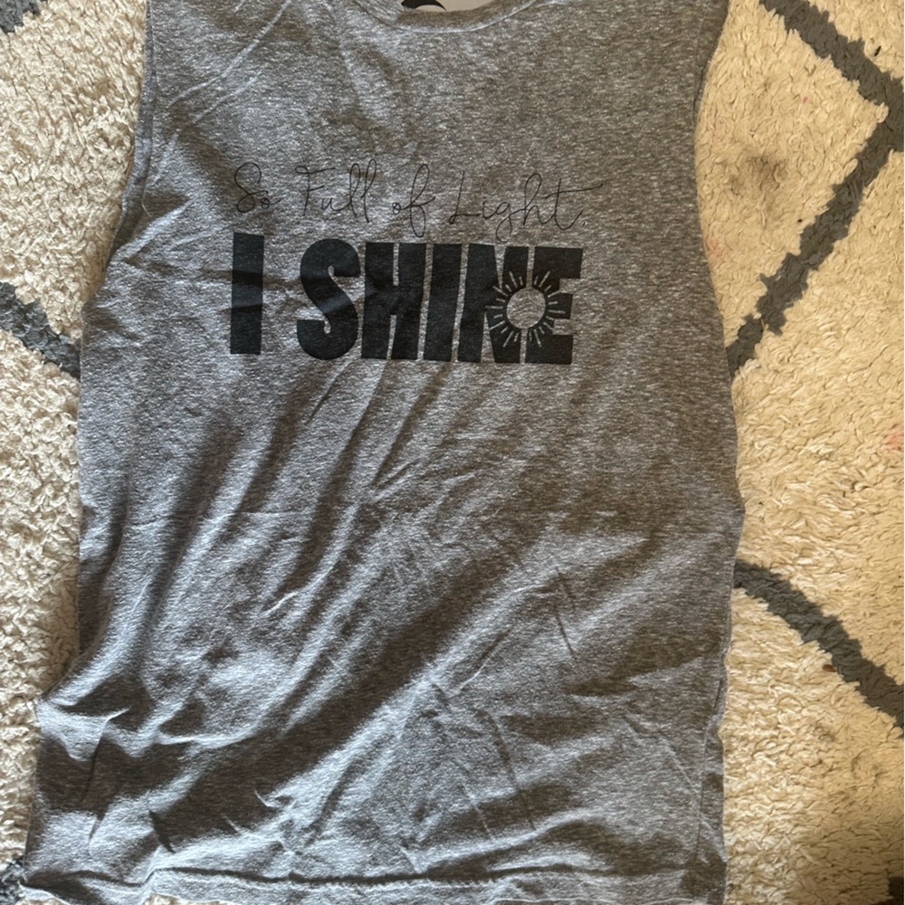 ZYIA Gray Muscle Tee with Black Print